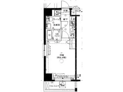 グランフォース北綾瀬(1K/7階)の間取り写真