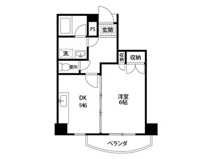 チョコレートヒルズ古河(1DK/4階)の間取り写真