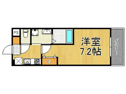 ヴェルステック南塚口(1K/1階)の間取り写真