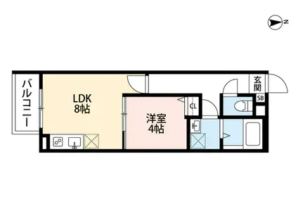 パークハウス桂川(1LDK/2階)の間取り写真
