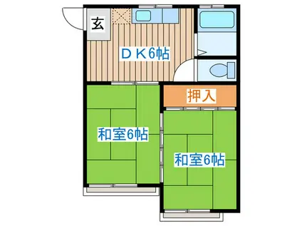 柴田コーポ(2DK/2階)の間取り写真