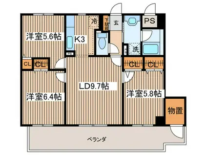 サザントゥリーII(3LDK/2階)の間取り写真
