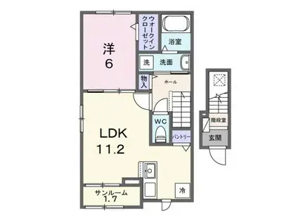 フェリス・カーサ(1LDK/2階)の間取り写真