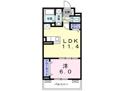 パーチェ MT(1LDK/2階)の間取り写真