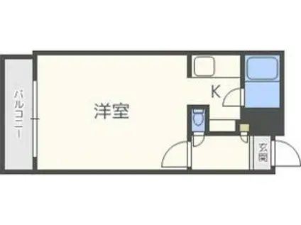 ソーレルハイツ植物園(1K/2階)の間取り写真