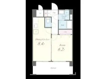 ソレイユ六本松(1LDK/1階)の間取り写真