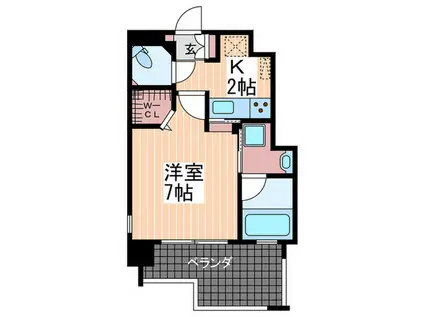  ルービンス 宇品西(1K/9階)の間取り写真