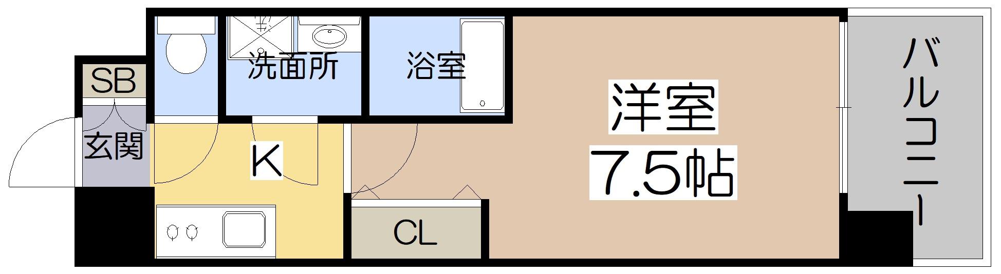 LOUIS RESIDENCE 天王寺町北(1K/11階)の間取り写真