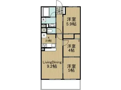 ピエス綱島(3LDK/4階)の間取り写真