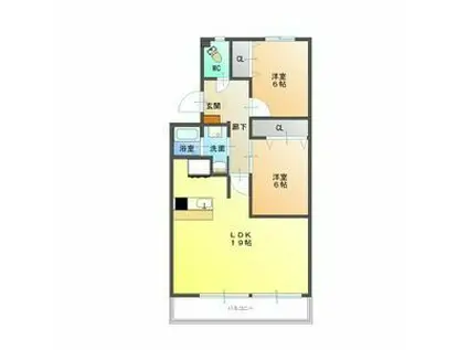 ミリアン宮前(3LDK/2階)の間取り写真