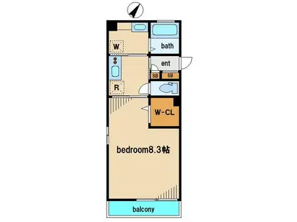 ファミール本町(1K/2階)の間取り写真
