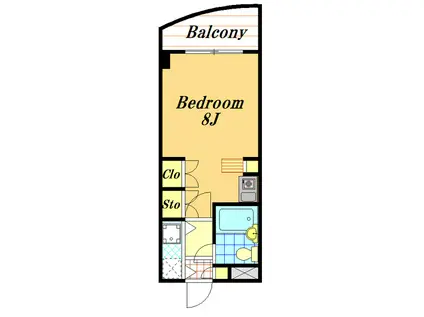 エスパース(ワンルーム/3階)の間取り写真