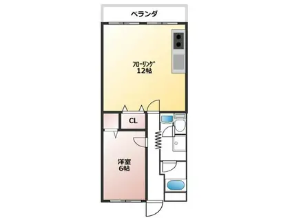 マイコーポ土山(1LDK/3階)の間取り写真