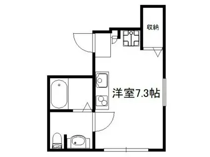 ラフォーネ下目黒(ワンルーム/1階)の間取り写真