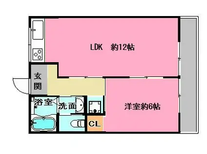 甲子園 甲子園ファイブ(1LDK/2階)の間取り写真