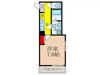 REGIA IKEDA CITY TENZIN(1K/1階)の間取り写真