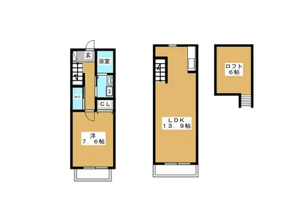 ボワ・リジェール・トワ(1LDK/1階)の間取り写真