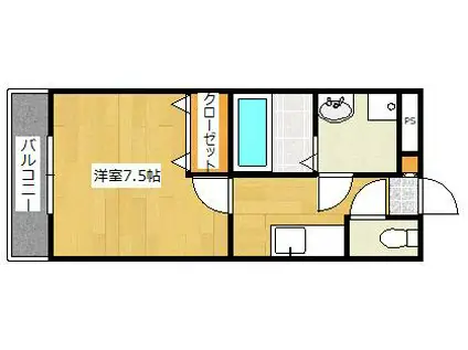 リュミエール松香台(1K/3階)の間取り写真