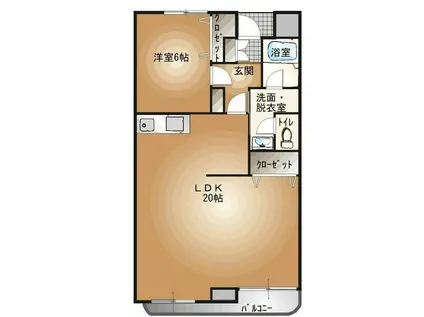 サンライトハイツ関口(1LDK/2階)の間取り写真