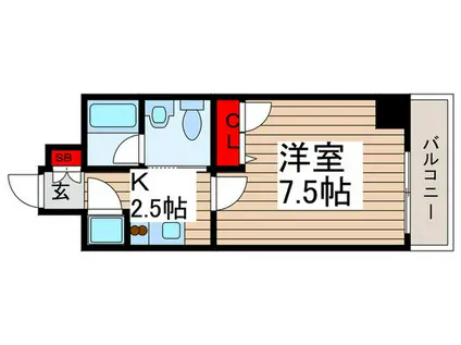 スプレスター北千住(1K/5階)の間取り写真