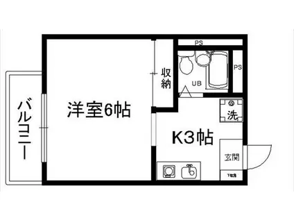 リンクルストーンHATSU(1K/2階)の間取り写真