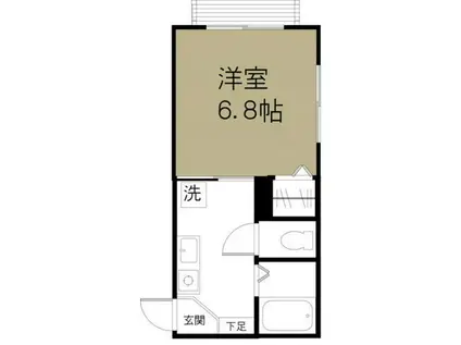 花ハウス2(1K/1階)の間取り写真