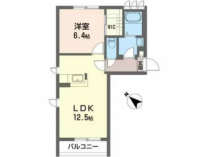 シャーメゾン・ペオニーA(1LDK/1階)の間取り写真