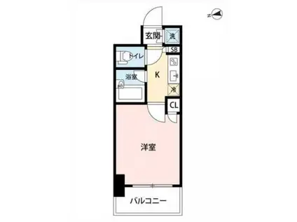 パレステュディオ神楽坂(1K/7階)の間取り写真