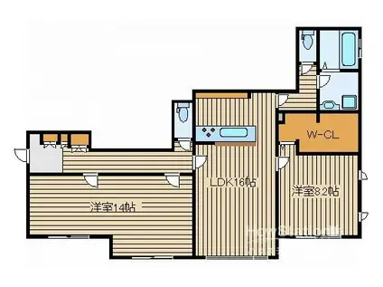 カサモデルナ(2LDK/1階)の間取り写真
