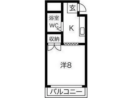 プレアール箕面粟生(1K/1階)の間取り写真