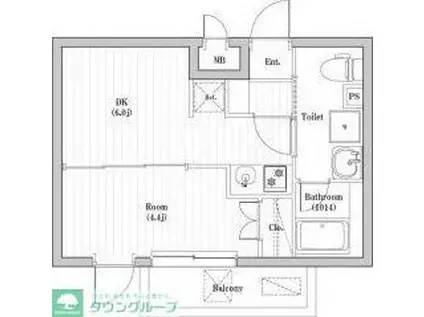 アーバンパーク東向島(1DK/1階)の間取り写真