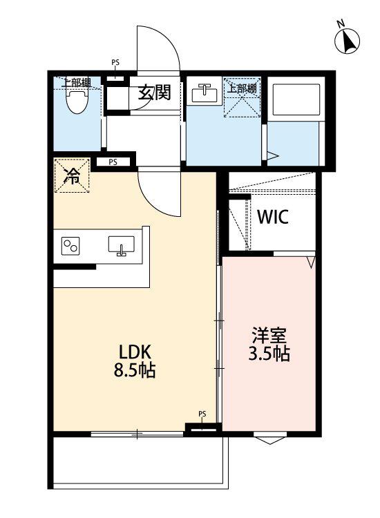 ROBOT HOME 矢部Ⅱ(1LDK/3階)の間取り写真