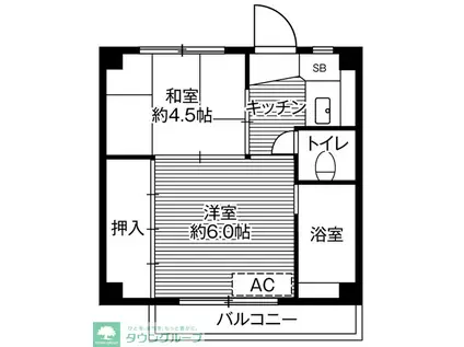 ビレッジハウス高林3号棟(2K/2階)の間取り写真
