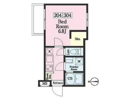 MF阿佐ヶ谷南(1K/2階)の間取り写真