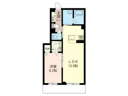 FELICIA GARDEN(1LDK/1階)の間取り写真