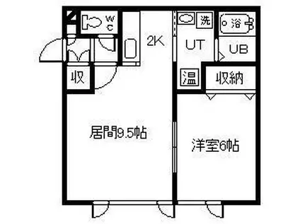 VIERGE(1LDK/2階)の間取り写真