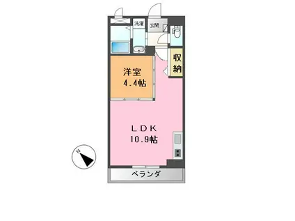 マロンコート(1LDK/3階)の間取り写真