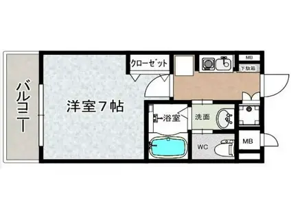 新栄プロパティーTEN8(1K/7階)の間取り写真