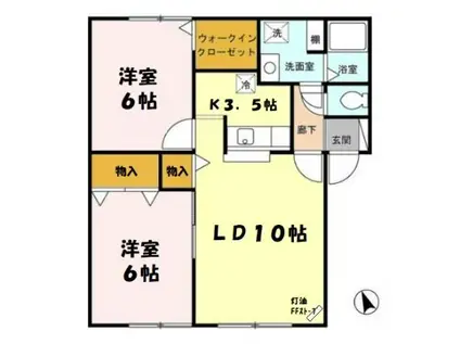 セジュール AB(2LDK/1階)の間取り写真