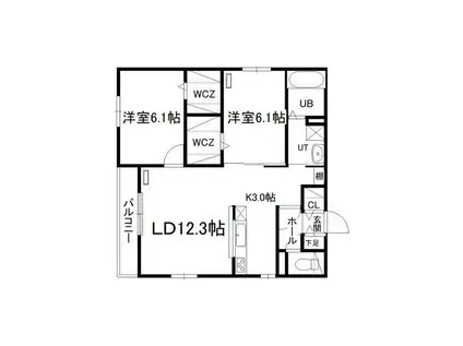 メゾン・イル・ノード平岸(2LDK/1階)の間取り写真