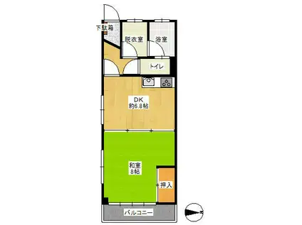 共立ハイム(1DK/3階)の間取り写真