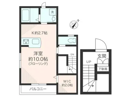 クレスト白山(ワンルーム/1階)の間取り写真