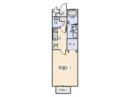 BB.STATION(1K/2階)の間取り写真