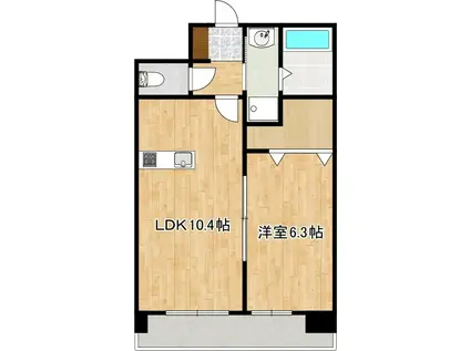 クロノス41新町IV(1LDK/6階)の間取り写真