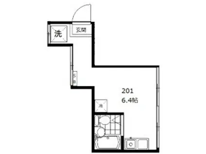 リプロン東矢口(ワンルーム/2階)の間取り写真