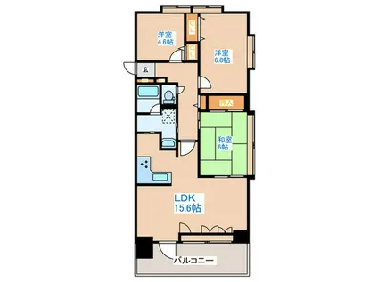 東急ドエルアルス澄川スカイヒルズ(3LDK/2階)の間取り写真