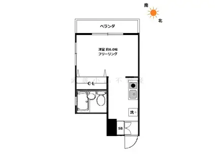 ブラッサム(ワンルーム/2階)の間取り写真