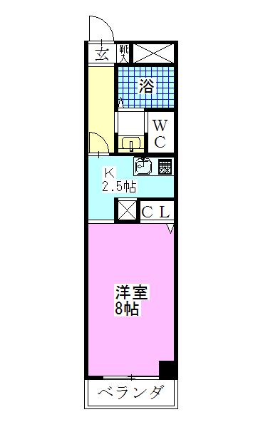 LEO弐拾五番館(1K/7階)の間取り写真