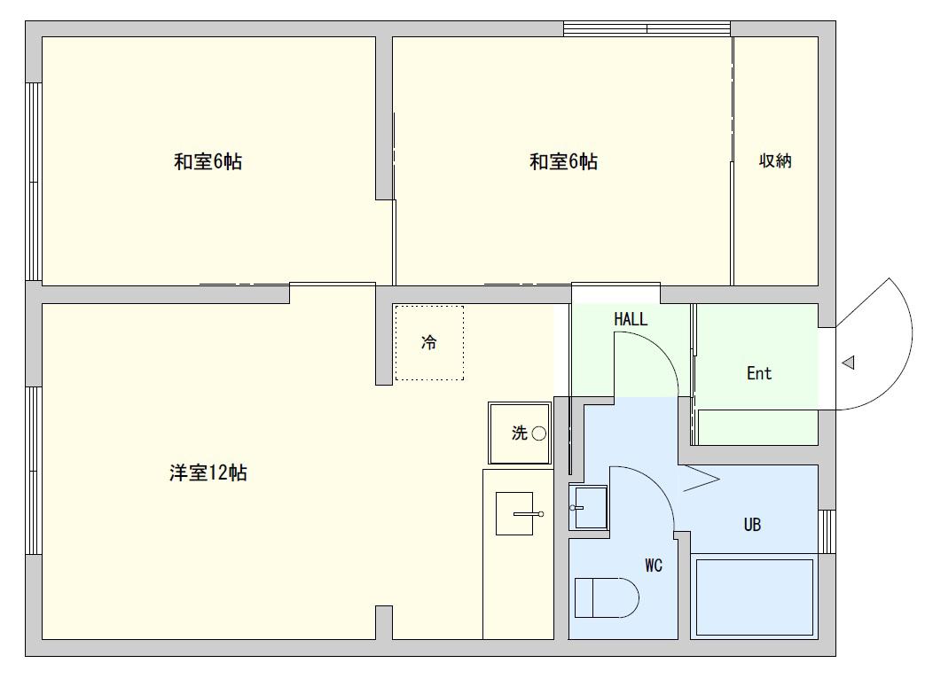 いげた宮下町マンション(2LDK/3階)の間取り写真