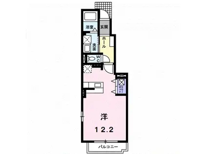 アクティフ長府I(ワンルーム/1階)の間取り写真